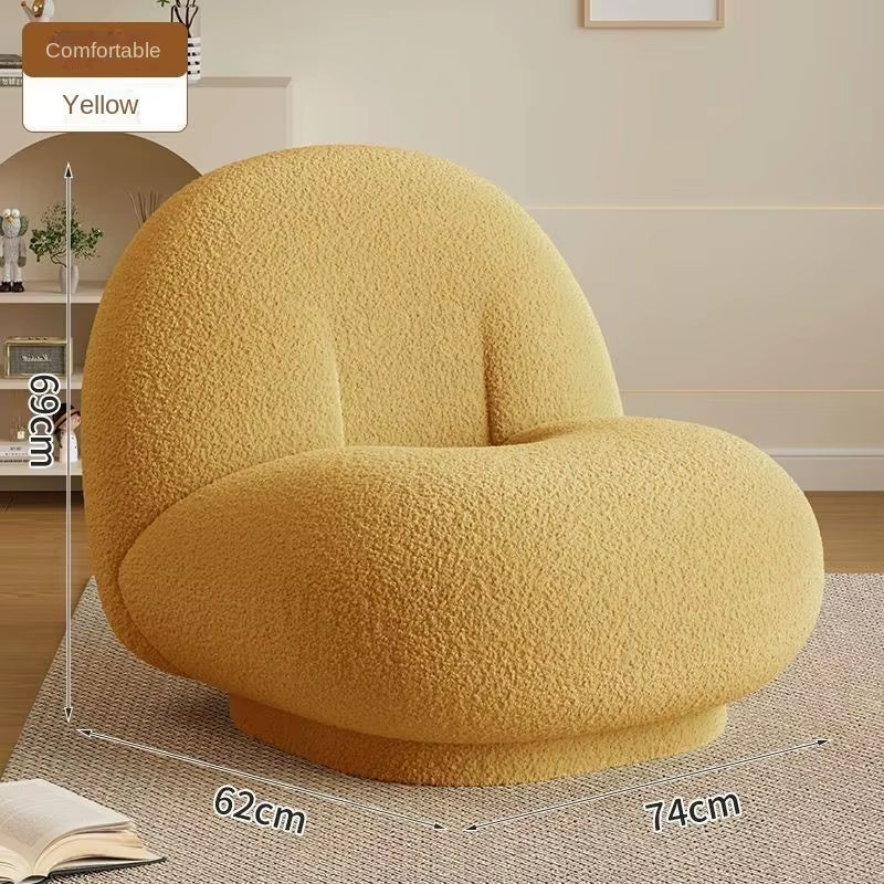 Lamb Cashmere Fat Man Couch Couch Sofa Bed Simple Cloud Single Sofa Snow Pear Big White Chair Living Room Sofas Couch Furniture