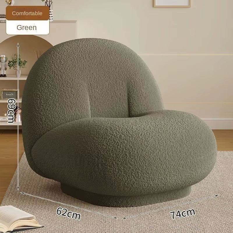 Lamb Cashmere Fat Man Couch Couch Sofa Bed Simple Cloud Single Sofa Snow Pear Big White Chair Living Room Sofas Couch Furniture
