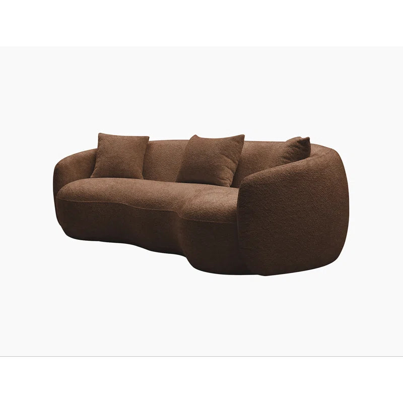 Yazgur 93.6'' Mid Century Modern Curved Living Room Sofa, 4-Seat Boucle Fabric Couch for Bedroom, Office, Apartment
