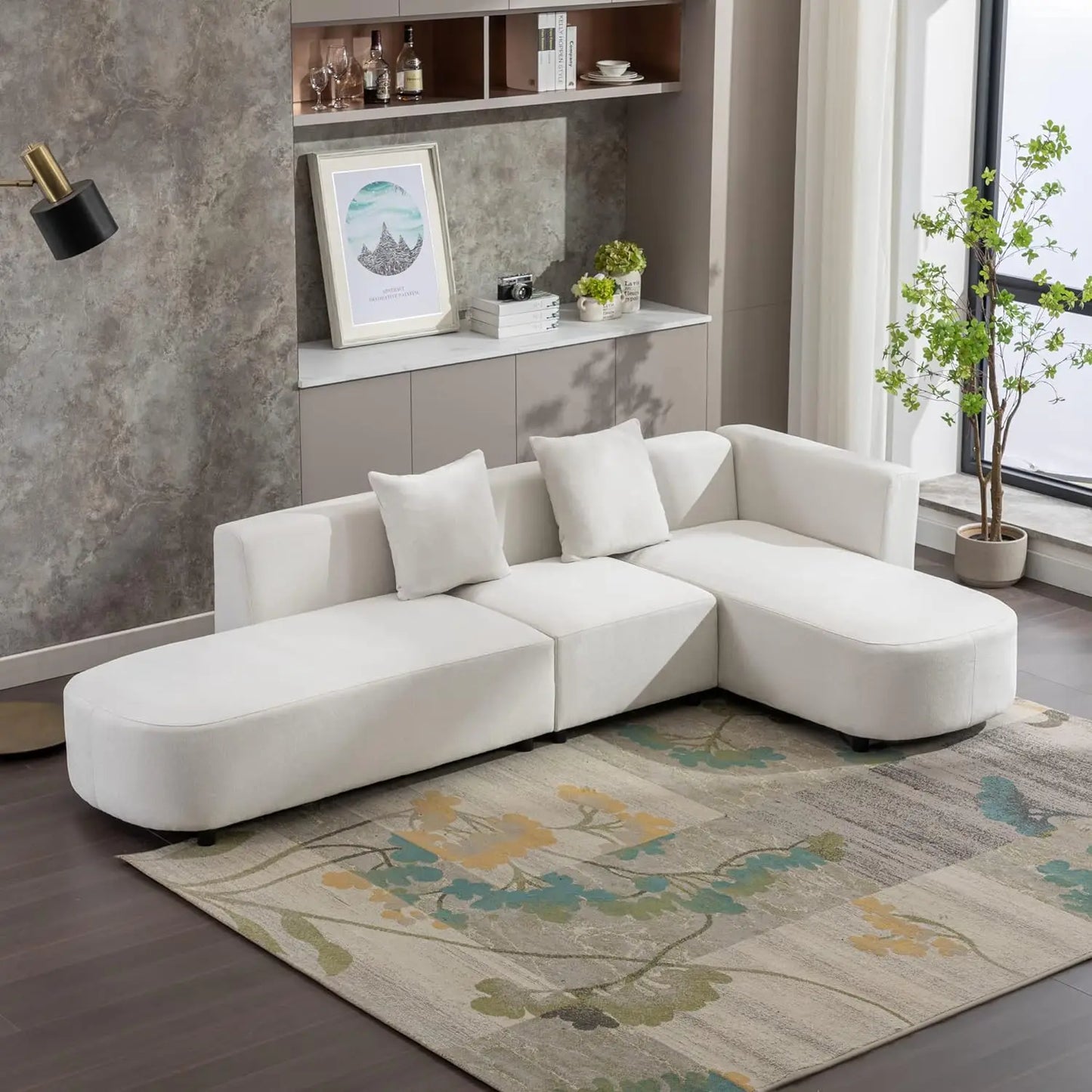 110.2" Sectional Sofa Couch for Living Room, Modern Upholstered Couch L Shaped 4 Seater Modular Sectional Sofa for Bedroom