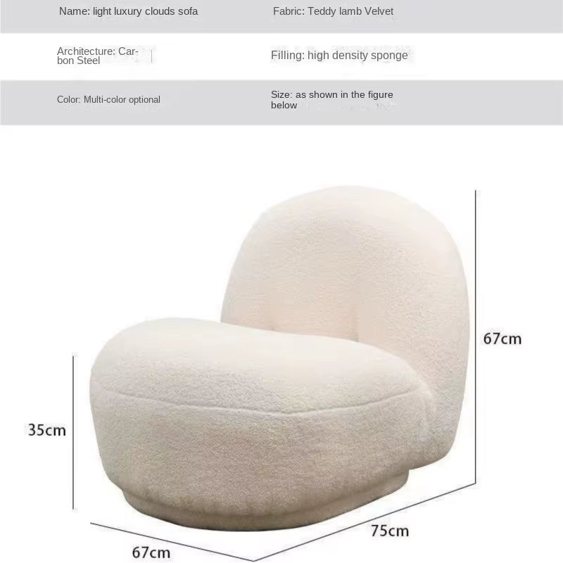 Lamb Cashmere Fat Man Couch Couch Sofa Bed Simple Cloud Single Sofa Snow Pear Big White Chair Living Room Sofas Couch Furniture